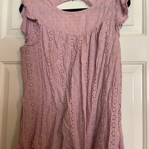 Elegant Lilac Eyelet Blouse for Women